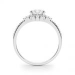 Side Stone Engagement Ring, Round Shape, in Platinum - 85320