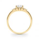 Side Stone Engagement Ring, Round Shape, in Yellow Gold - 85320