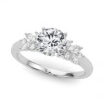 Side Stone Engagement Ring, Shape, in Sterling Silver - 85335