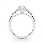 Side Stone Engagement Ring, Shape, in White Gold - 85335