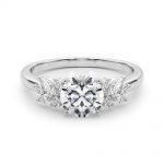 Side Stone Engagement Ring, Shape, in Platinum - 85335