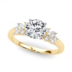 Side Stone Engagement Ring, Shape, in Yellow Gold - 85335