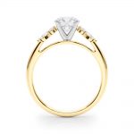 Side Stone Engagement Ring, Shape, in Yellow Gold - 85335