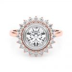 Solitaire Engagement Ring, Round Shape, in Rose Gold - 85341