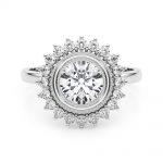 Solitaire Engagement Ring, Round Shape, in White Gold - 85341