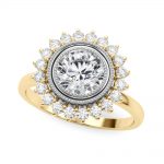 Solitaire Engagement Ring, Round Shape, in Yellow Gold - 85341