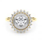 Solitaire Engagement Ring, Round Shape, in Yellow Gold - 85341