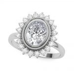 Solitaire Engagement Ring, Oval Shape, in White Gold - 85342