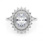 Solitaire Engagement Ring, Oval Shape, in White Gold - 85342