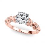 Side Stone Engagement Ring, Shape, in Rose Gold - 85334