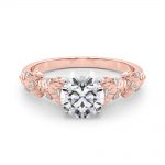 Side Stone Engagement Ring, Shape, in Rose Gold - 85334