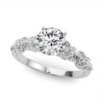 Side Stone Engagement Ring, Shape, in Platinum - 85334