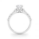 Side Stone Engagement Ring, Shape, in Sterling Silver - 85334