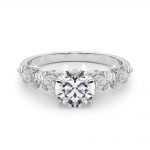 Side Stone Engagement Ring, Shape, in Sterling Silver - 85334