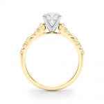 Side Stone Engagement Ring, Shape, in Yellow Gold - 85334