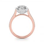 Scattered Diamonds Engagement Ring, Side Stone Style, Round Shape, in Rose Gold - 85365