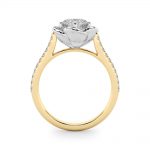 Scattered Diamonds Engagement Ring, Side Stone Style, Round Shape, in Yellow Gold - 85365