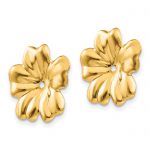 14k Polished Floral Earring Jackets