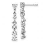 14K White Gold Lab Grown Diamond Post Dangle Earrings