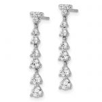 14K White Gold Lab Grown Diamond Post Dangle Earrings