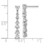 14K White Gold Lab Grown Diamond Post Dangle Earrings