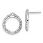 14k White Gold Diamond Post Earrings