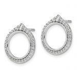 14k White Gold Diamond Post Earrings