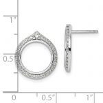 14k White Gold Diamond Post Earrings