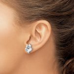 14k White Gold Floral Earring Jackets