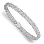 Leslie's 14K White Gold Fancy Stretch Bangle Bracelet