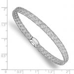 Leslie's 14K White Gold Fancy Stretch Bangle Bracelet