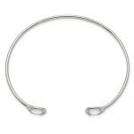 Sterling Silver White Chalcedony Bangle