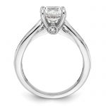 Cheryl M Sterling Silver Rhodium-plated Brilliant-cut 7.5mm Round CZ with Side Stones Fashion Ring