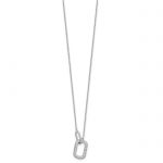 Cheryl M Sterling Silver Rhodium-plated Brilliant-cut CZ Oval Links 18 Inch Necklace