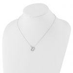 Cheryl M Sterling Silver Rhodium-plated Brilliant-cut CZ Oval Links 18 Inch Necklace