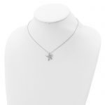 Cheryl M Sterling Silver Rhodium-plated Brilliant-cut CZ Starfish 18 Inch Necklace