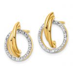 Diamond Fascination Diamond Mystique Sterling Silver 18K Gold-plated Diamond Post Earrings