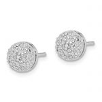 Sterling Silver Rhodium Diam. Post Earrings