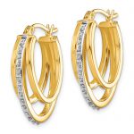 Diamond Fascination Diamond Mystique Sterling Silver 18K Gold-plated Diamond Multi Hoop Earring