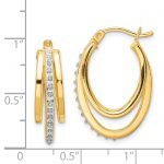 Diamond Fascination Diamond Mystique Sterling Silver 18K Gold-plated Diamond Multi Hoop Earring