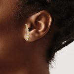 Sterling Silver Gold-tone Polished Graduated CZ Ear Climber Earrings