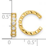 Sterling Silver Flash Gold-pltd Polished CZ Bezel Pair of 2 Cuff Earrings