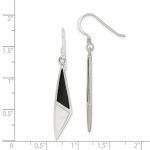 Sterling Silver Polished Onyx and Mother of Pearl Dangle Earrings