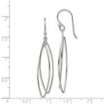 Sterling Silver Polished Double Marquise Shape Dangle Earrings