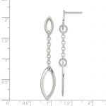 Sterling Silver Polished Marquise Shapes and Chain Post Dangle Earrings