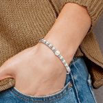 Sterling Silver RH-plated D/C Beads Glass Pearl Adjustable Bracelet