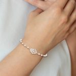 Sterling Silver Hamsa with FWC Pearl Adjustable Bracelet