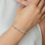 Sterling Silver Rhodium Plated CZ Adjustable Star Bracelet