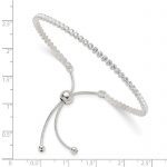 Sterling Silver Polished CZ Adjustable Bracelet