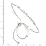 Sterling Silver Polished D/C with CZ Adjustable Bracelet